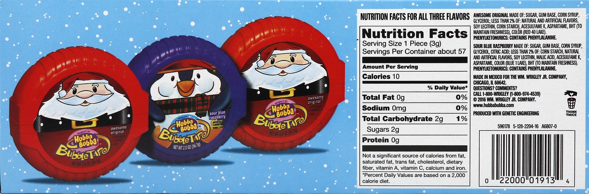 slide 4 of 6, HUBBA BUBBA Bubble Gum Christmas Candy, 3 Ct Variety Pack, 3 ct