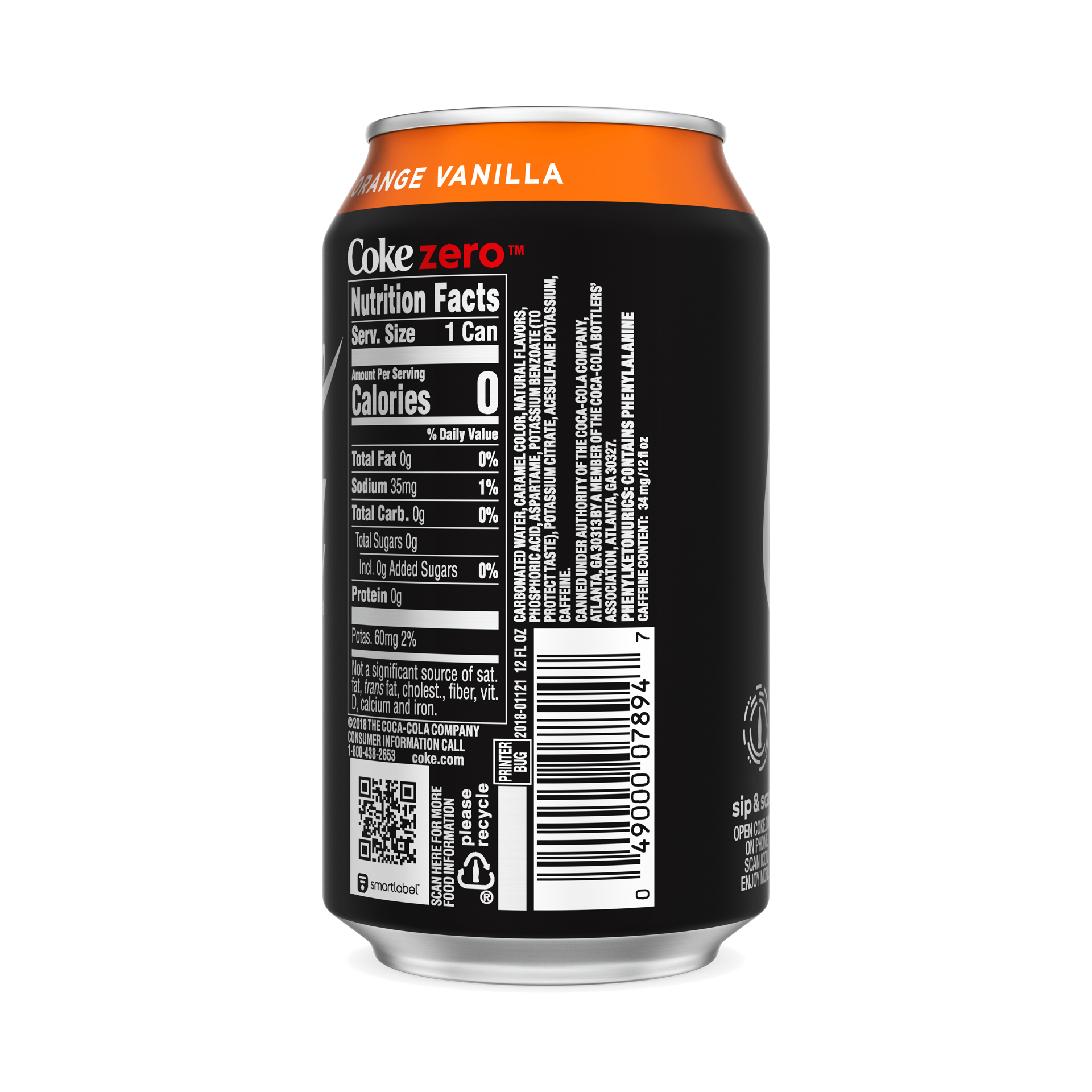 slide 2 of 5, Coca-Cola Orange Vanilla Zero Sugar Diet Soda Soft Drink- 12 fl oz, 12 oz