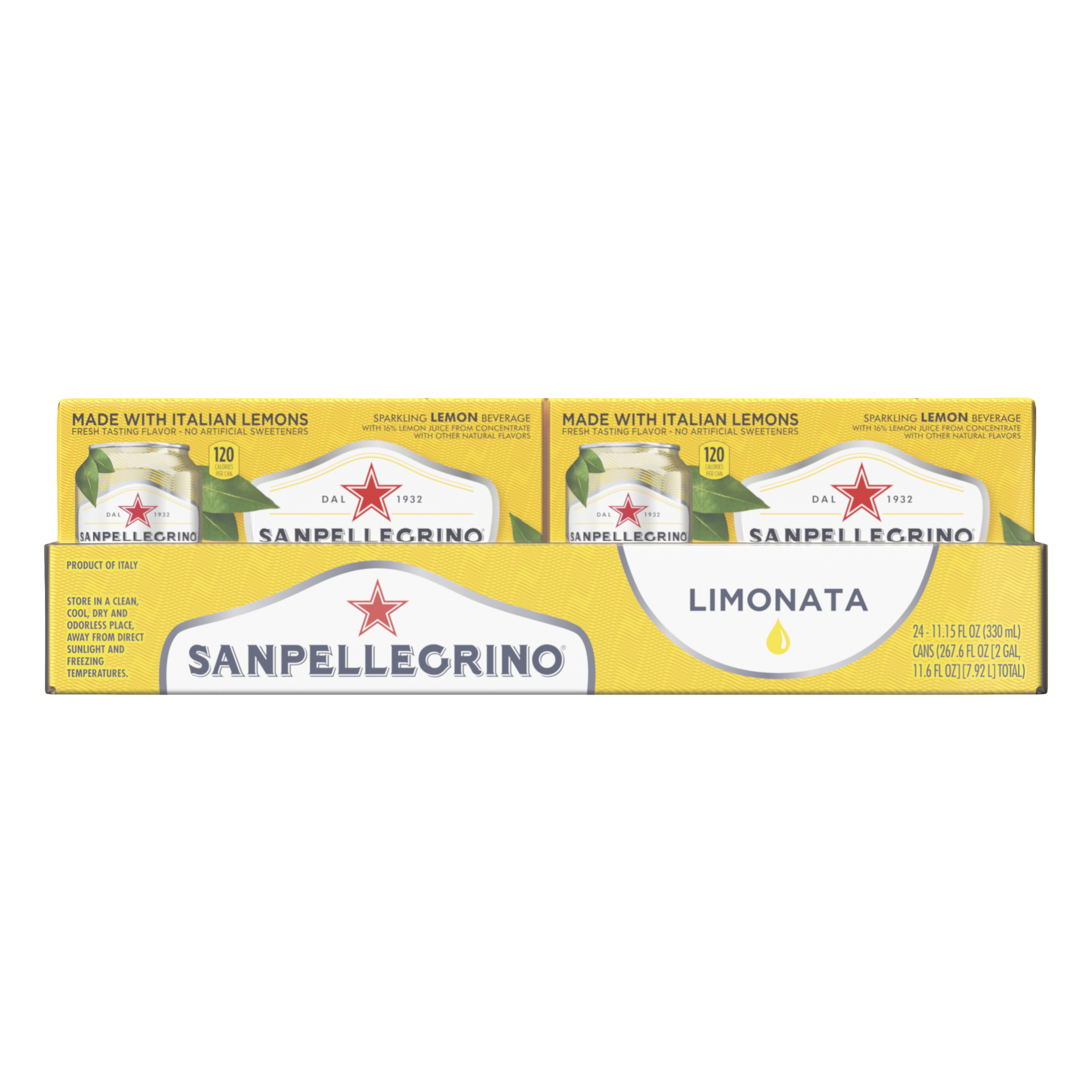 slide 1 of 2, San Pellegrino Sparkling Fruit Beverages, Limonata/Lemon 24Ct, 11.15 fl oz