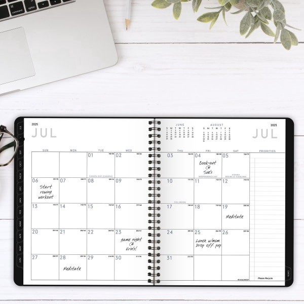 slide 2 of 10, 2024-2025 At-A-Glance Academic Weekly/Monthly Medium Planner, 7"" X 8-3/4"", Black, July To June, 1 ct