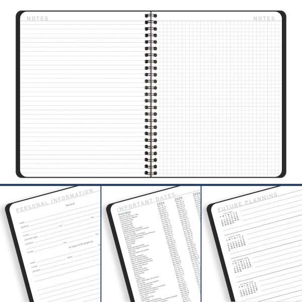 slide 10 of 10, 2024-2025 At-A-Glance Academic Weekly/Monthly Medium Planner, 7"" X 8-3/4"", Black, July To June, 1 ct