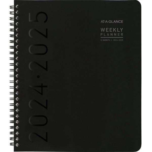 slide 7 of 10, 2024-2025 At-A-Glance Academic Weekly/Monthly Medium Planner, 7"" X 8-3/4"", Black, July To June, 1 ct