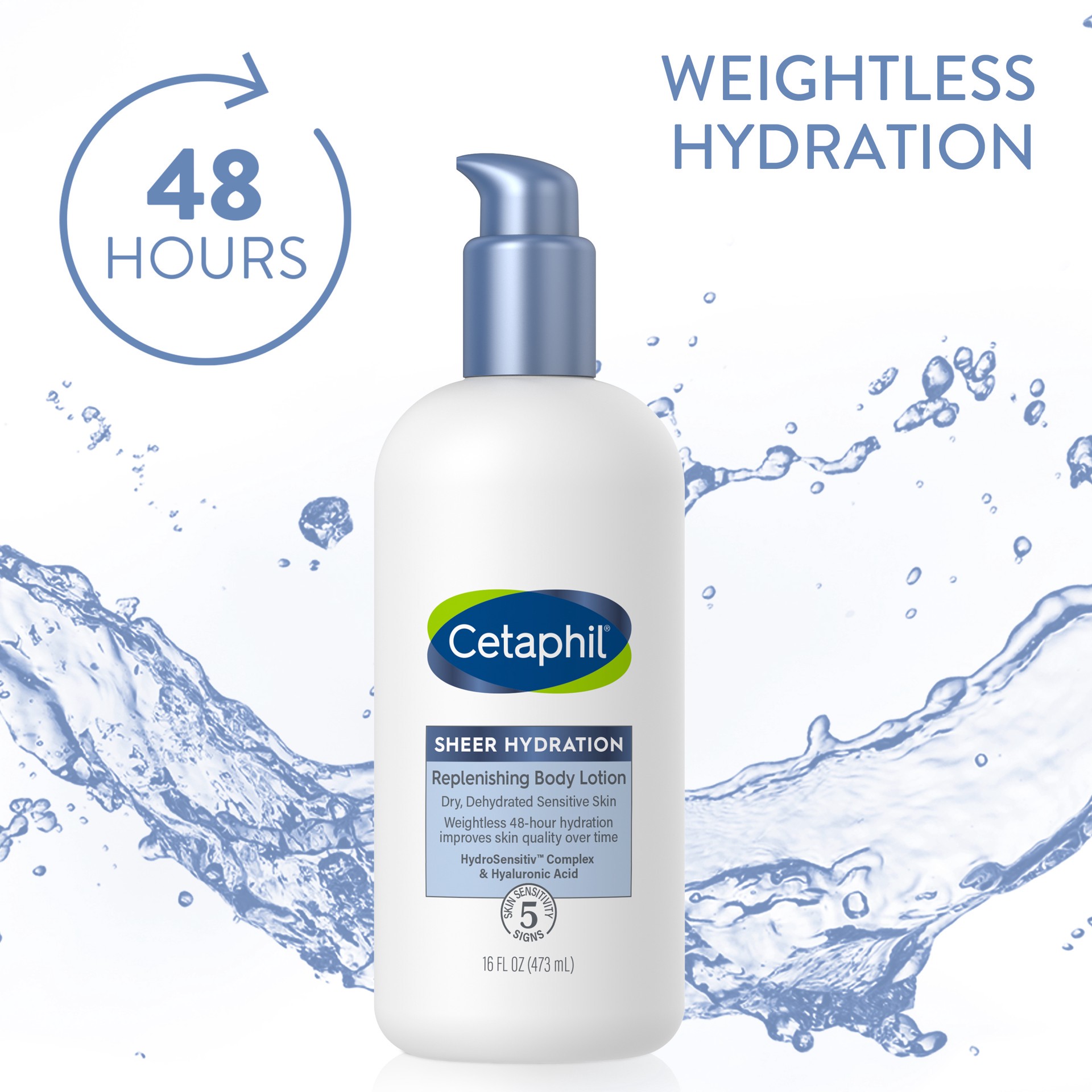 slide 6 of 10, Cetaphil Sheer Hydration Replenishing Body Lotion 16 fl oz, 16 fl oz