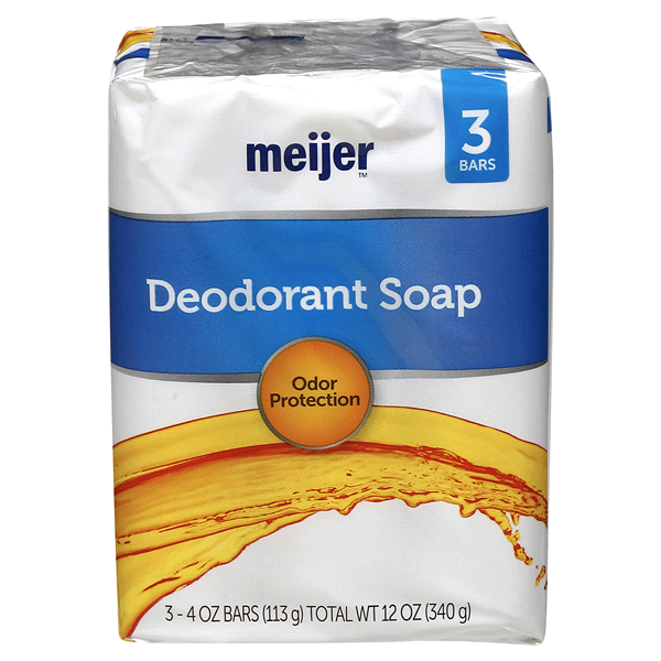 slide 1 of 5, Meijer Antibacterial Deodorant Bar Soap, 3 ct