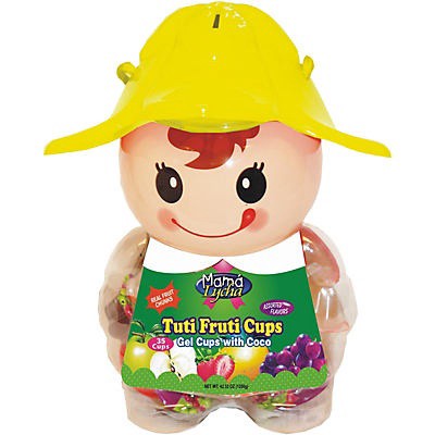 slide 1 of 1, Mama Lycha Tuti Fruti Cups, Yellow - Assorted Flavors Included, 42.32 oz