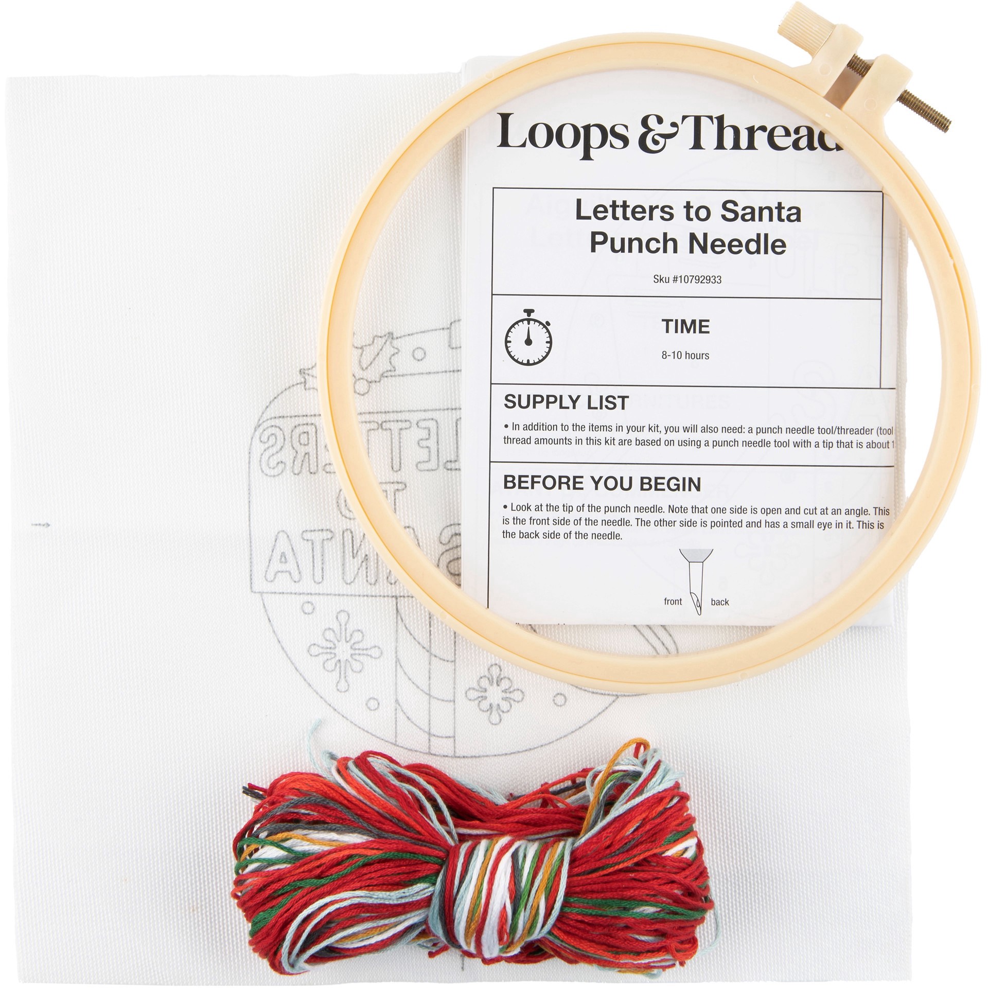 slide 3 of 3, 6" Letters To Santa Punch Needle Kit By Loops & Threads, 6 in