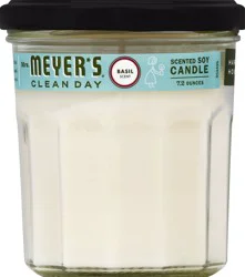 Mrs. Meyer's Clean Day Scented Soy Candle, Large, Basil Scent, 7.2 Ounce Candle