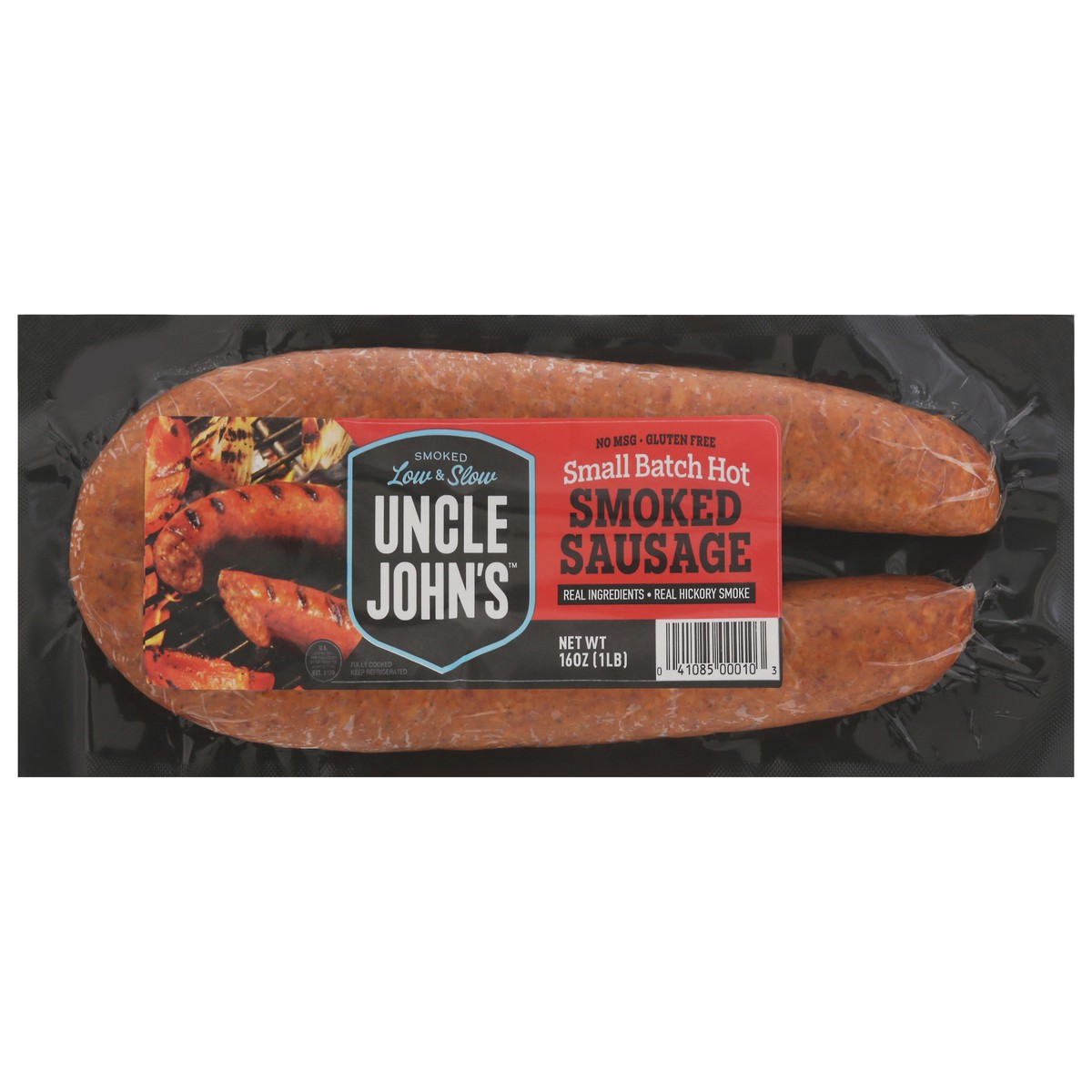 slide 1 of 11, Uncle John's Pride Hot Country Smoked Sausage, 16 oz