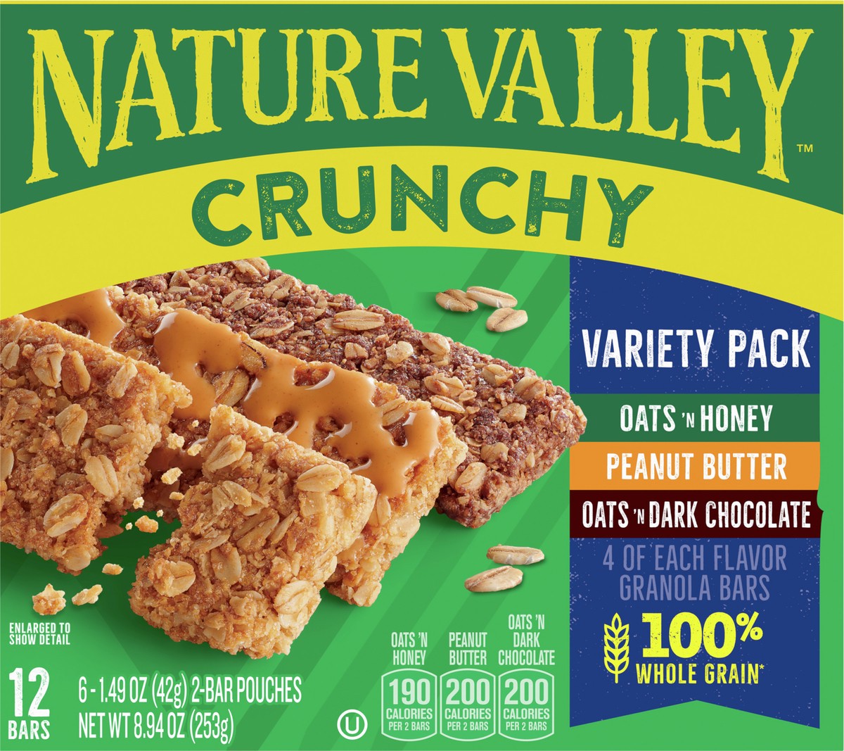 slide 2 of 11, Nature Valley Crunchy Granola Bars, Variety Pack, 1.49 oz, 6 ct, 12 bars, 8.94 oz