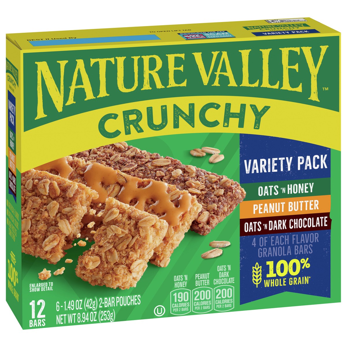 slide 4 of 11, Nature Valley Crunchy Granola Bars, Variety Pack, 1.49 oz, 6 ct, 12 bars, 8.94 oz