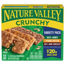 Nature Valley Crunchy Granola Bars, Variety Pack, 12 Ct, 8.94 oz (6 Pouches)