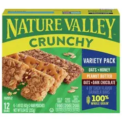 Nature Valley Crunchy Granola Bars, Variety Pack, 1.49 oz, 6 ct, 12 bars