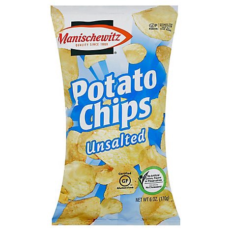 slide 1 of 5, Manischewitz Potato Chips - Unsalted, 6 oz