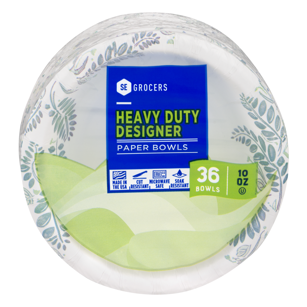 slide 1 of 1, SE Grocers Paper Bowls Heavy Duty Designer, 36 ct; 10 oz