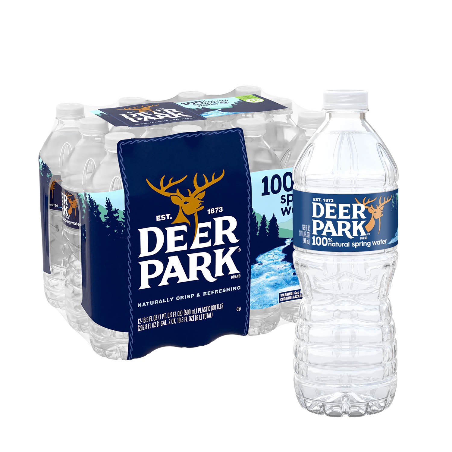 slide 3 of 5, DEER PARK Brand 100% Natural Spring Water, 16.9-ounce plastic bottles (Pack of 12), 16.9 fl oz