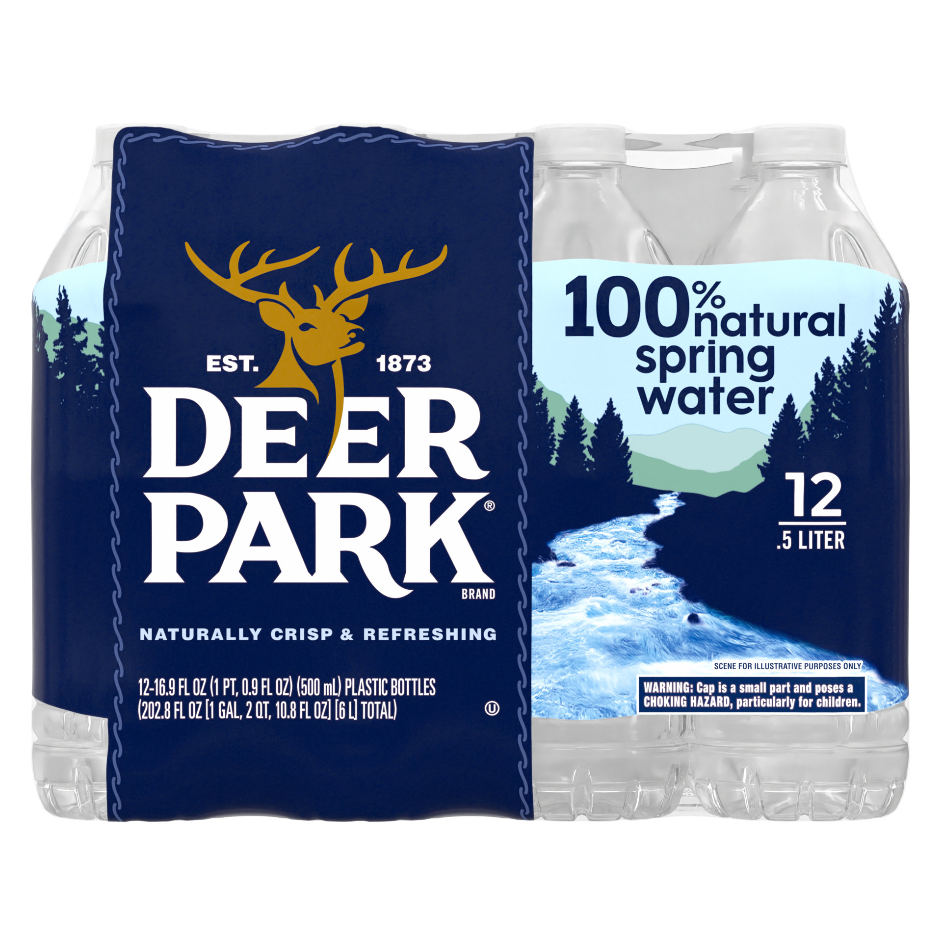 slide 4 of 5, DEER PARK Brand 100% Natural Spring Water, 16.9-ounce plastic bottles (Pack of 12), 16.9 fl oz