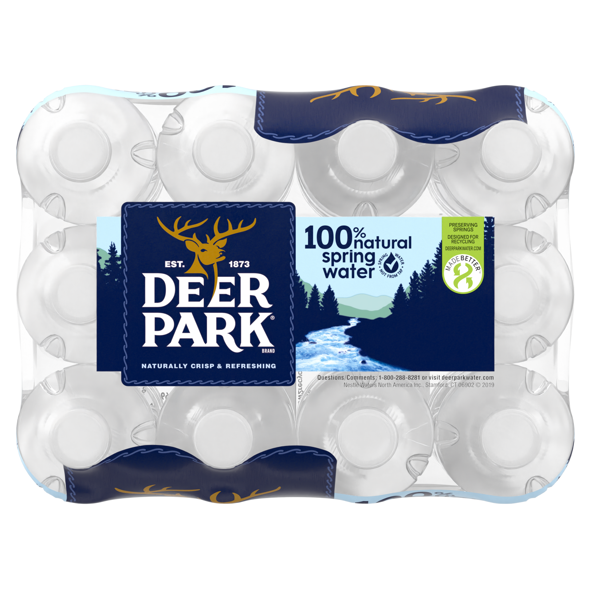 slide 5 of 5, DEER PARK Brand 100% Natural Spring Water, 16.9-ounce plastic bottles (Pack of 12), 16.9 fl oz