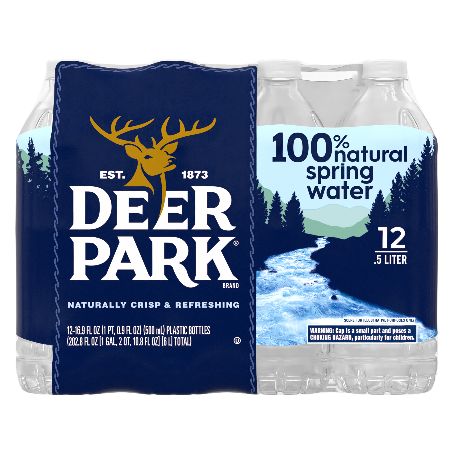 slide 1 of 5, DEER PARK Brand 100% Natural Spring Water, 16.9-ounce plastic bottles (Pack of 12), 16.9 fl oz