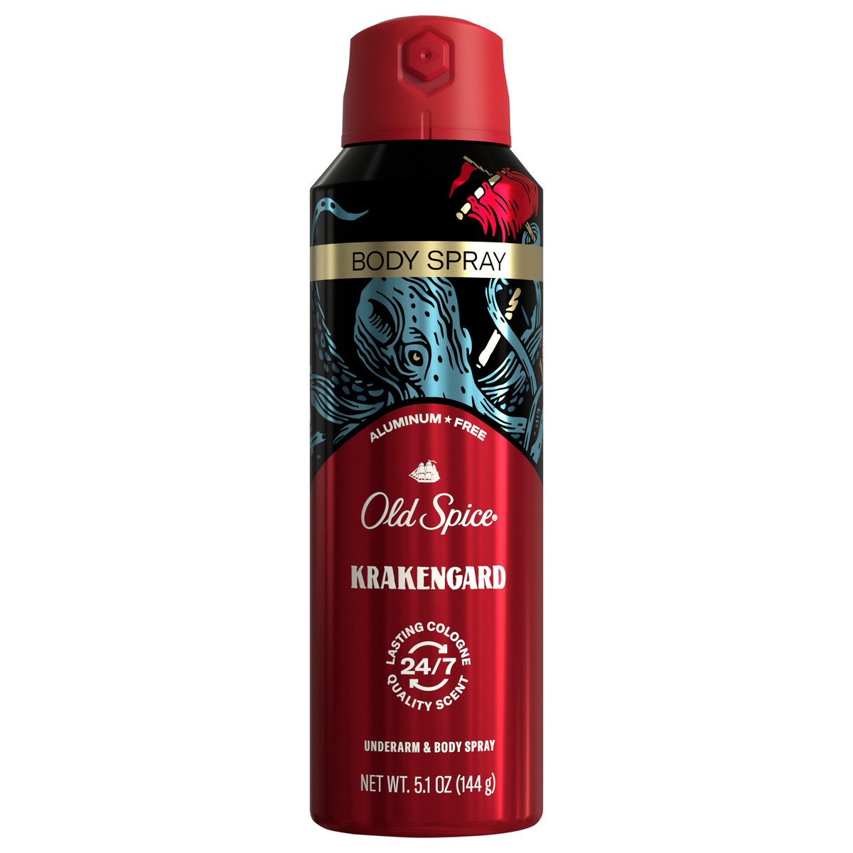 slide 1 of 3, Old Spice Aluminum Free Body Spray for Men, Krakengard, 5.1 Oz, 5.1 oz