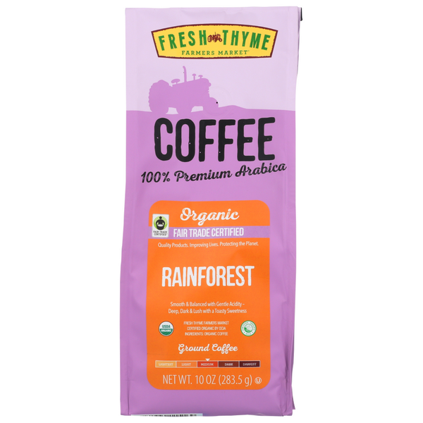 slide 1 of 1, Fresh Thyme Fto Rainforest Ground Coffee, 1 ct
