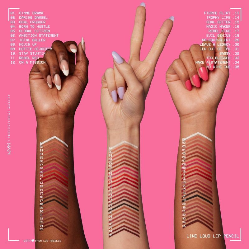 slide 2 of 9, NYX Professional Makeup Line Loud Lip Pencil, 0.04 oz