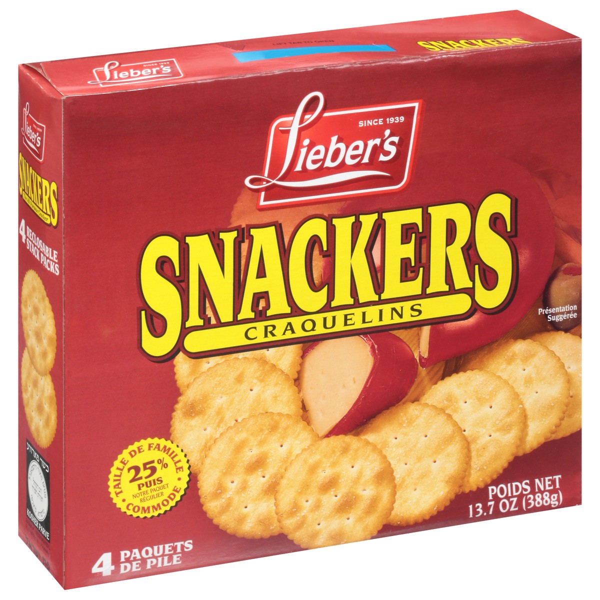 slide 3 of 9, Lieber's Snackers The All Purpose Cracker 4 ea, 13.7 oz