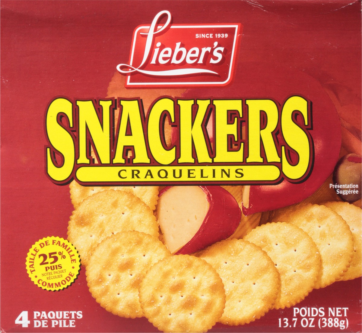 slide 9 of 9, Lieber's Snackers The All Purpose Cracker 4 ea, 13.7 oz