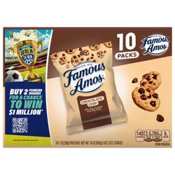 Famous Amos Chocolate Chip Bite-Size Cookies 10 - 1 oz Pouches