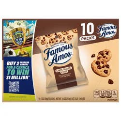 Famous Amos Chocolate Chip Bite-Size Cookies 10 - 1 oz Pouches