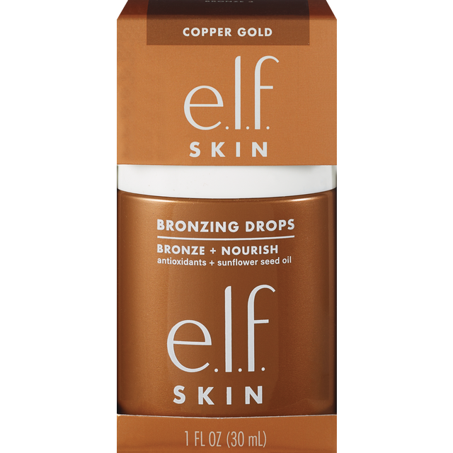 slide 1 of 1, E.L.F. No Ray All Slay Bronzing Drops, Copper Gold, 1 oz