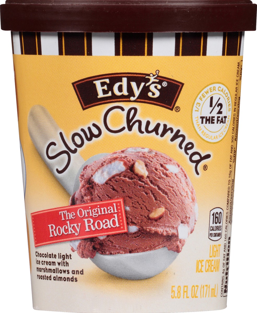 slide 5 of 6, Edy's Slow Churned The Original Rocky Road Light Ice Cream, 5.8 fl oz