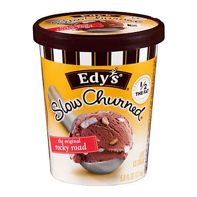 slide 1 of 6, Edy's Slow Churned The Original Rocky Road Light Ice Cream, 5.8 fl oz