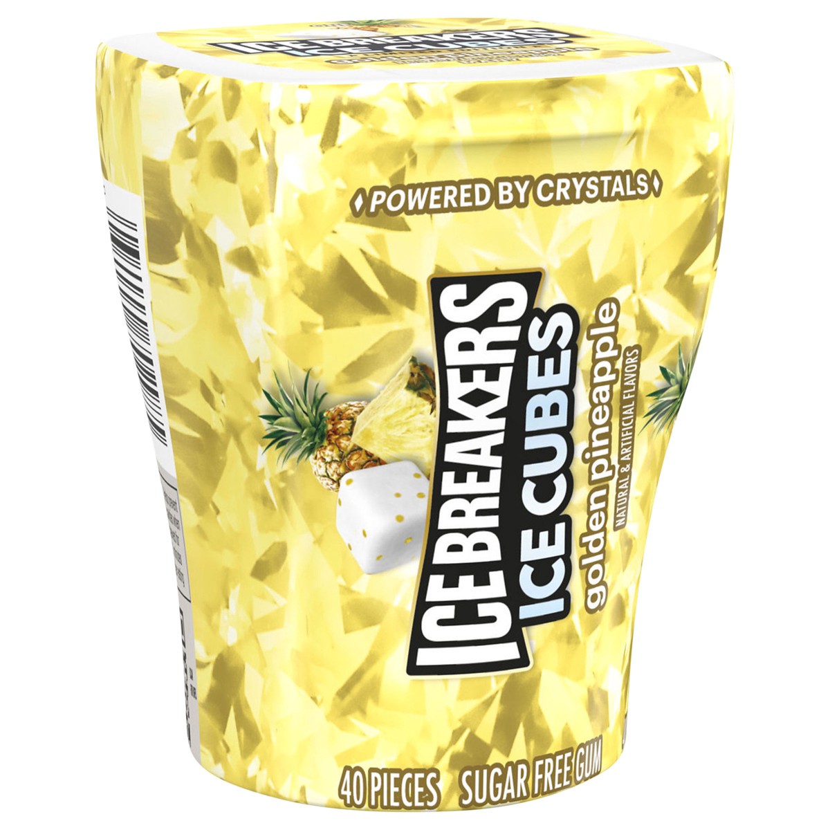 slide 6 of 10, ICE BREAKERS Ice Cubes Golden Pineapple Sugar Free Chewing Gum Bottle, 3.24 oz (40 Pieces), 3.24 oz