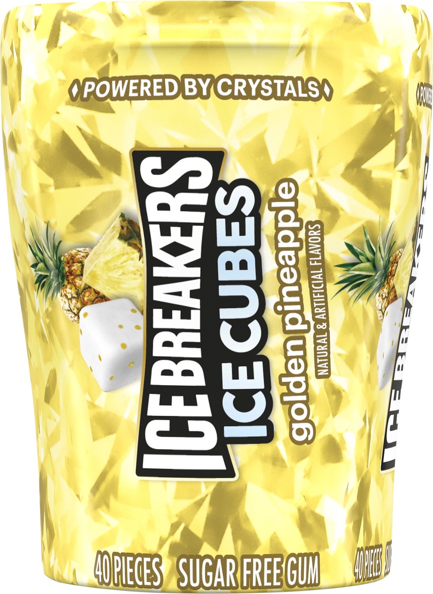 slide 5 of 10, ICE BREAKERS Ice Cubes Golden Pineapple Sugar Free Chewing Gum Bottle, 3.24 oz (40 Pieces), 3.24 oz