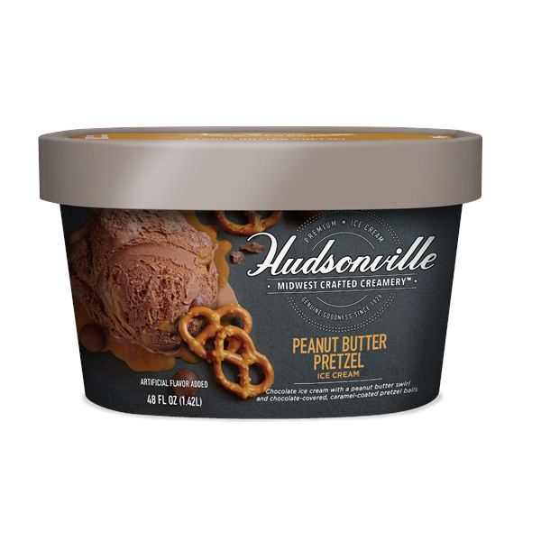 slide 1 of 1, Hudsonville Ice Cream Peanut Butter Pretzel, 48 fl oz