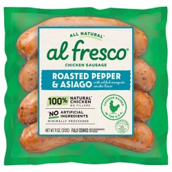 Al Fresco Roasted Pepper & Asiago Chicken Sausage, 11 oz