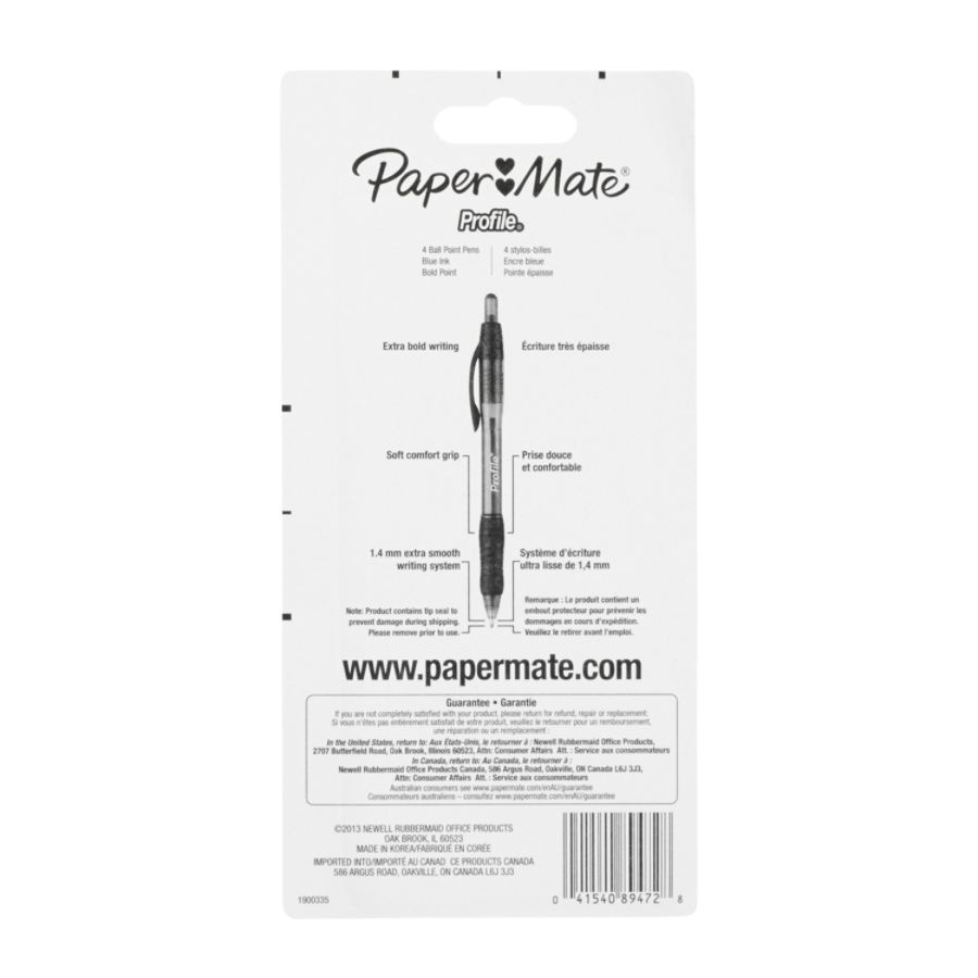 slide 5 of 5, Paper Mate Profile Retractable Ballpoint Pens, 4 ct