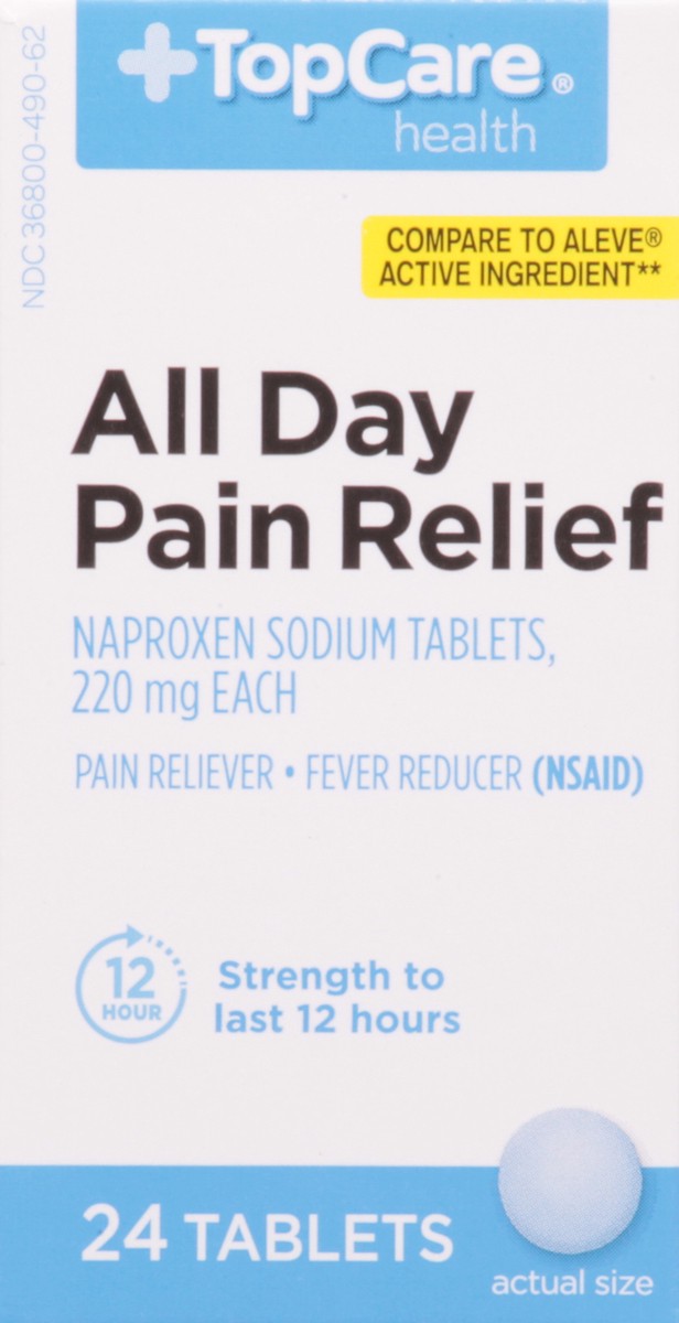 slide 3 of 9, TopCare Naproxin Sodium Pain Relie, 24 ct