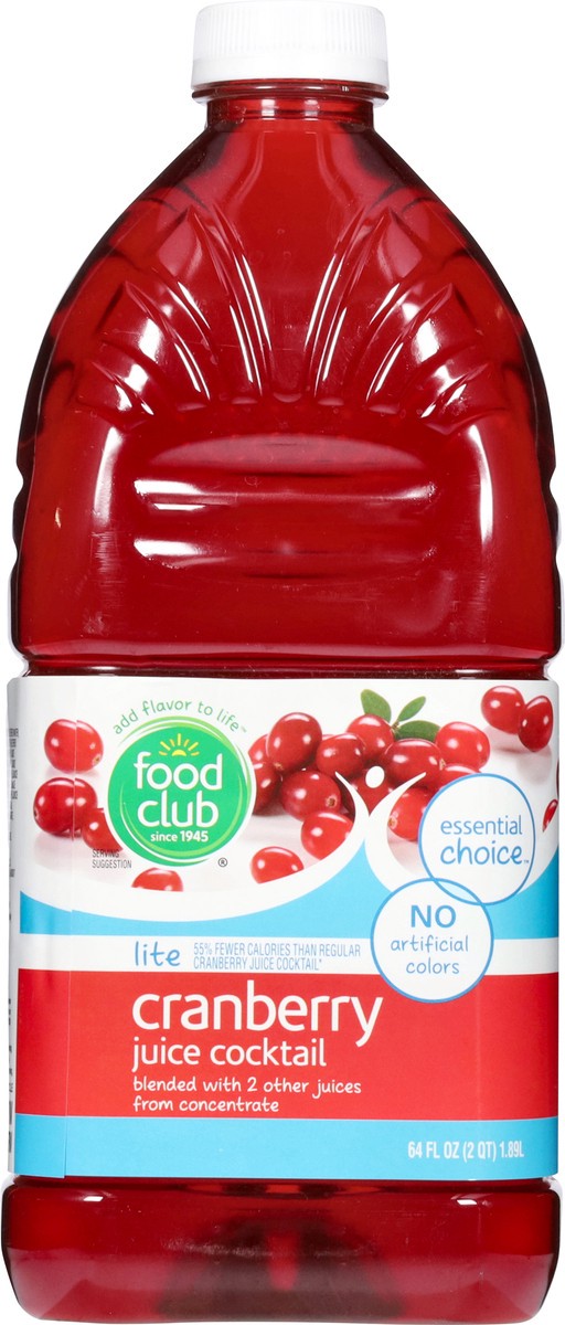 slide 4 of 15, Food Club Lite Cranberry Juice Cocktail - 64 fl oz, 64 fl oz