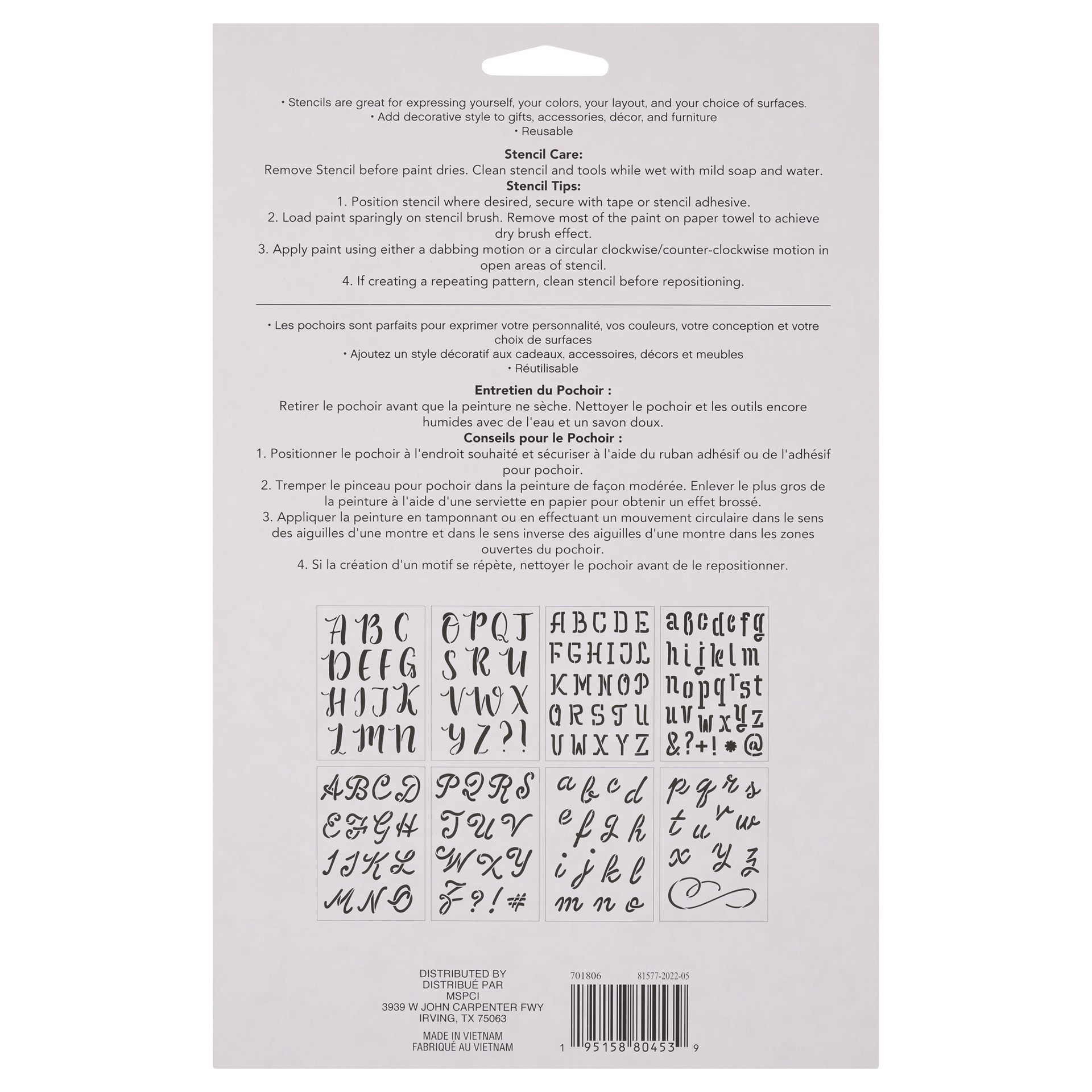 slide 4 of 4, 2" Formal Alphabet Stencils By Craft Smart, 2 in