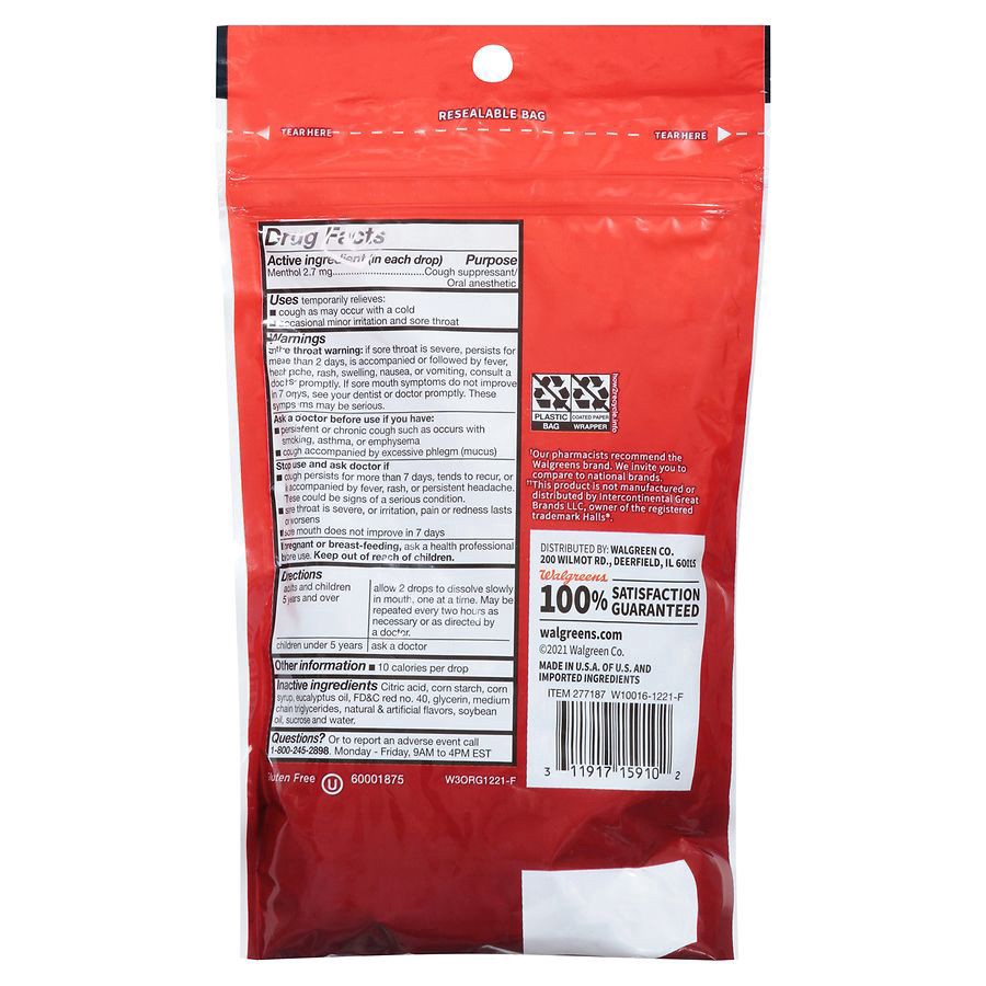 slide 5 of 5, Walgreens Cough Drops Strawberry, 30 ct