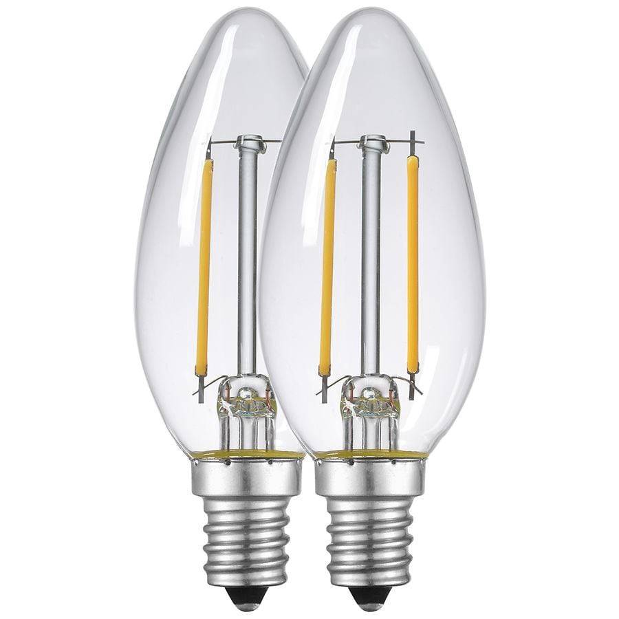 slide 1 of 1, GLOBE LED Filament Light Bulbs, 2 ct