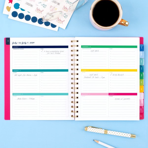 slide 5 of 8, 2024-2025 At-A-Glance Simplified By Emily Ley Weekly/Monthly Academic Planner, 7"" X 8-3/4"", Pink, July 2024 To June 2025, El27-805A, 1 ct