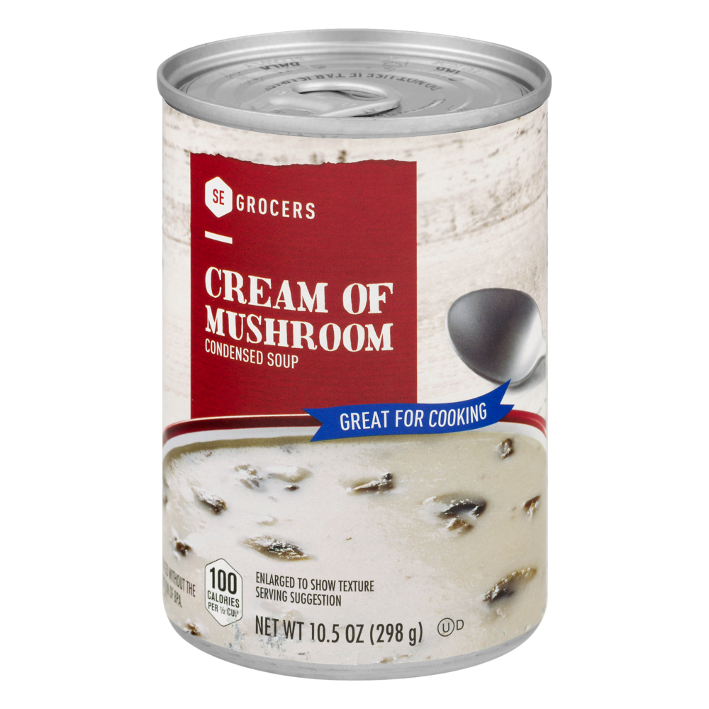 slide 1 of 1, SE Grocers Condensed Soup Cream Of Mushroom, 10.5 oz