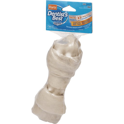 slide 6 of 9, Hartz Dentist's Best Dental Rawhide Chew With Denta Shield Beef Flavored Large Dogs, 1 ct