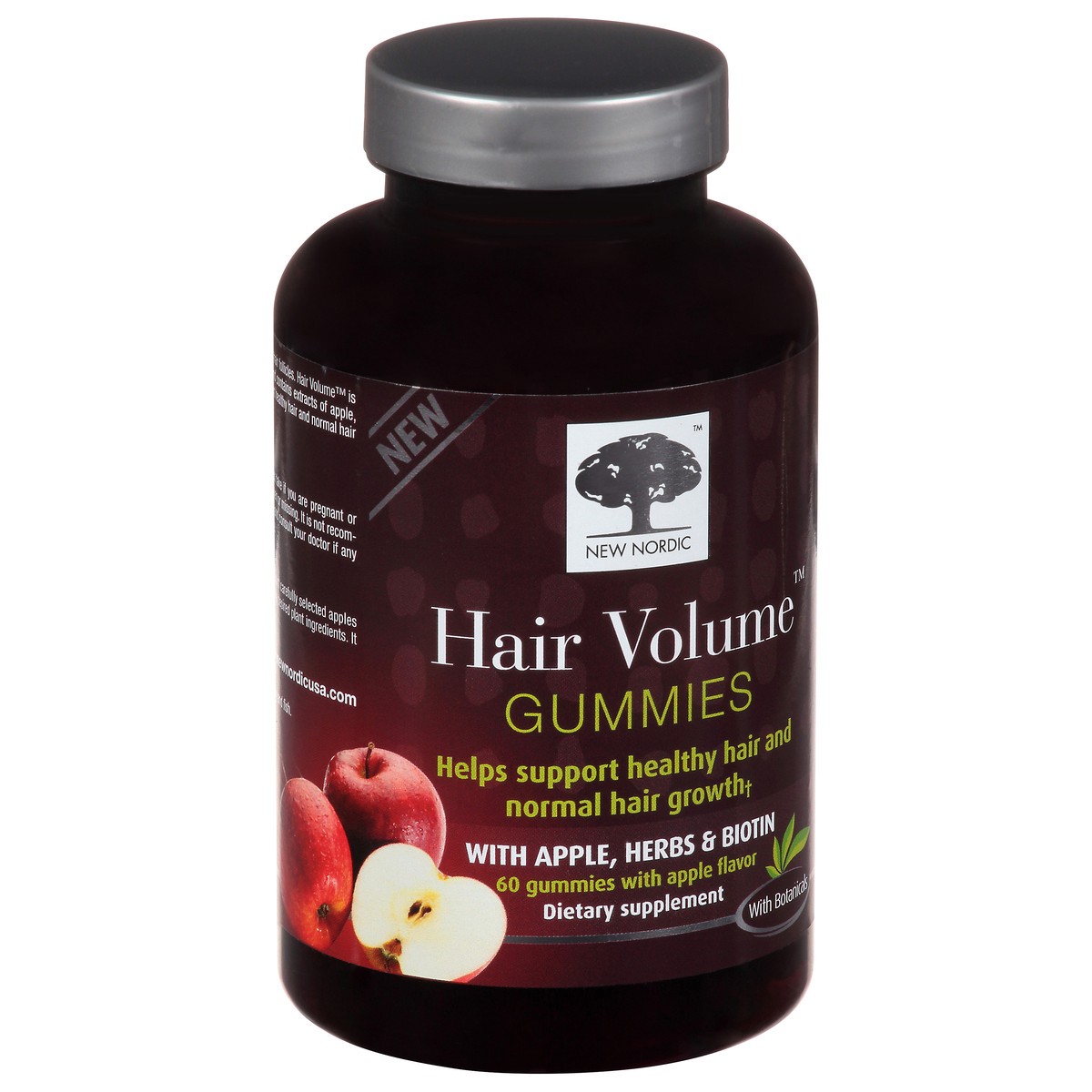 slide 5 of 9, New Nordic Hair Volume Apple Flavor Gummies 60 ea, 60 ct