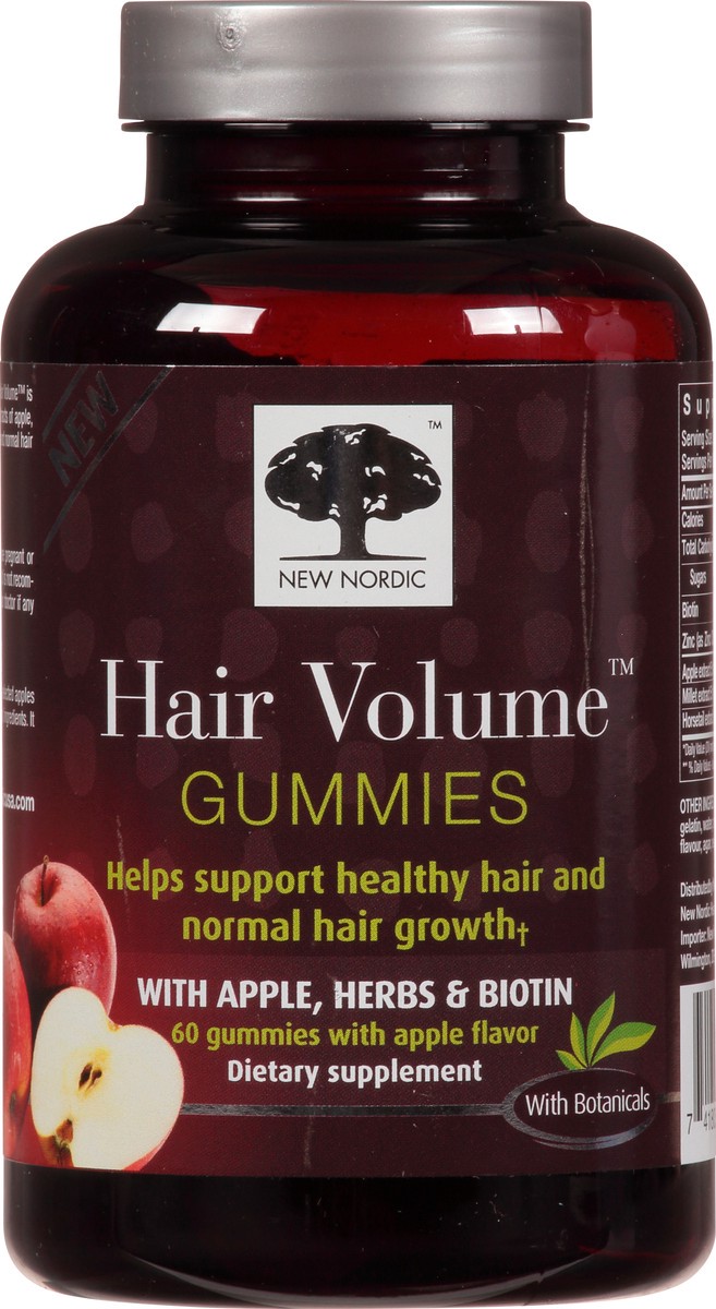 slide 9 of 9, New Nordic Hair Volume Apple Flavor Gummies 60 ea, 60 ct