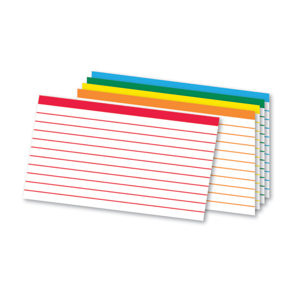 slide 1 of 1, Office Depot Brand Color-Coded Ruled Index Cards, 3'' X 5'', Assorted Colors, Pack Of 100, 100 ct