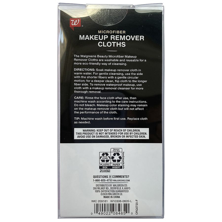 slide 2 of 2, Walgreens Microfiber Makeup Remover Cloths, 2 ct