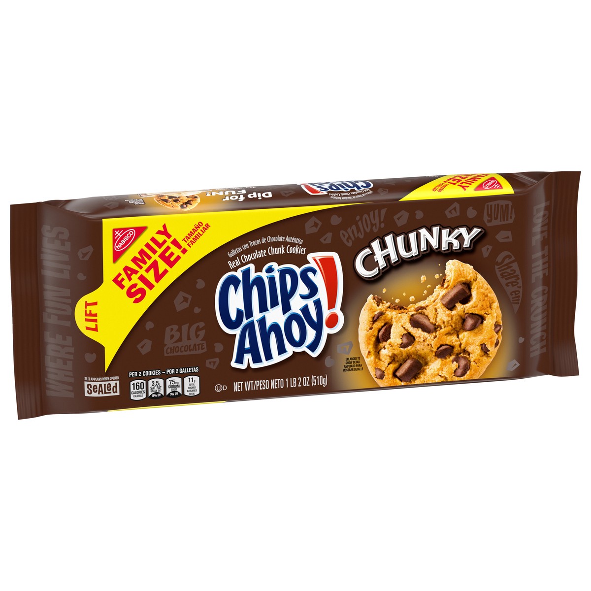 slide 2 of 9, Chips Ahoy! chunky, family size, 18.2 oz